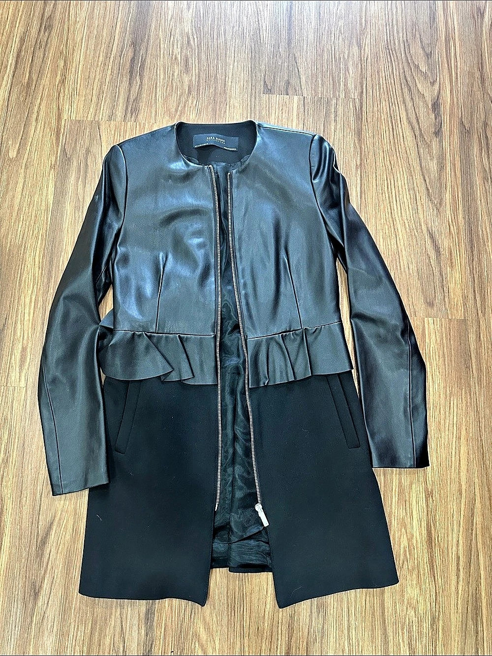 Zara Black Peplum Jacket Size Small New